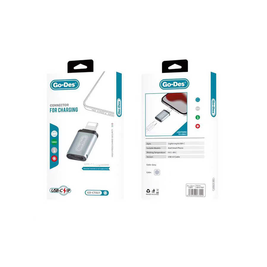 Go Des GD-CT027 Type-C to Lightning Çevirici Siyah