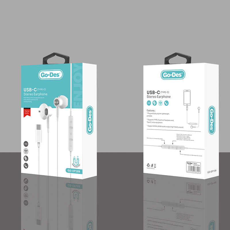 Go Des GD-EP109 Type-C Stereo Kulaklık Beyaz