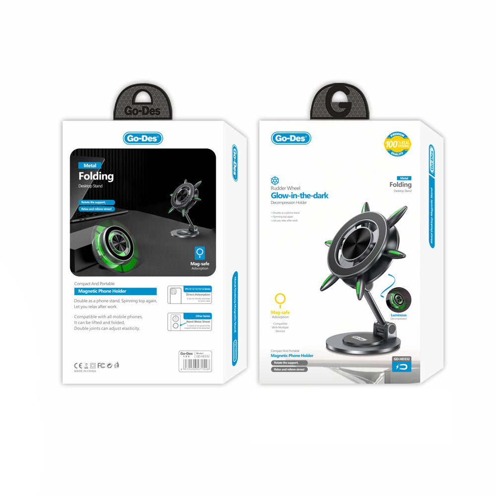 Go Des GD-HD332 360 Derece Dönebilen Fosforlu Magnetik Metal Stand Siyah