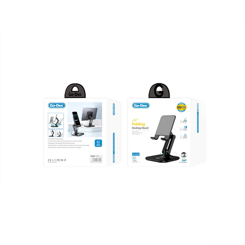 Go Des GD-HD369 Ayarlanabilir Katlanabilir 360 Derece Dönebilen Telefon ve Tablet Standı