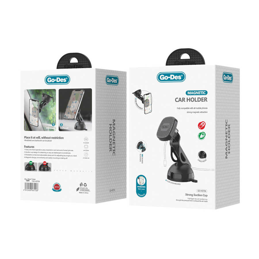 Go Des GD-HD704 Magnetic Araç Telefon Tutucu Siyah