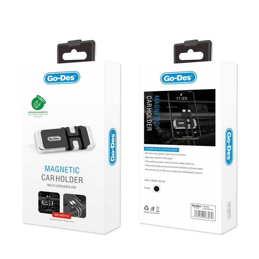 Go Des GD-HD712 Magnetik Araç Telefon Tutucu Siyah