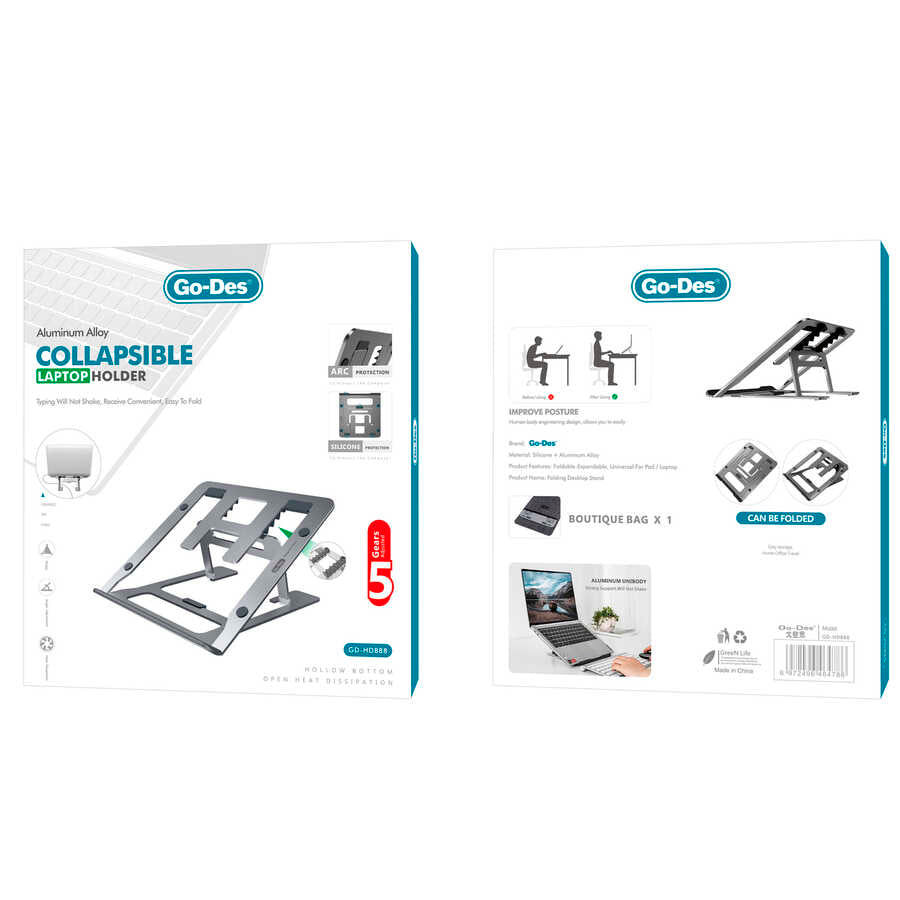 Go Des GD-HD888 Laptop Standı Gri
