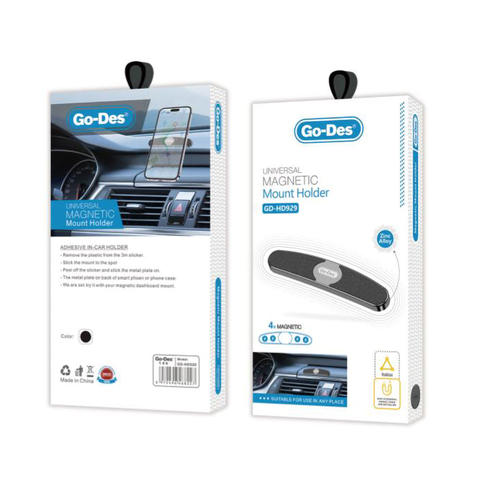 Go Des GD-HD929 Magnetik Düz Zemin Araç Telefon Tutacağı Siyah