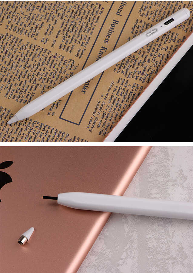 Go Des GD-P1207 2 in 1 Üniversal Kapasitif Dokunmatik Kalem Beyaz