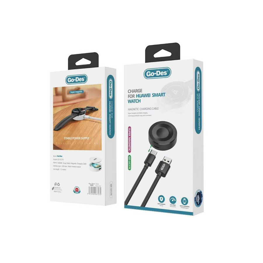 Go Des GD-UC570 Huawei Watch Akıllı Saat Magnetik Wireless Şarj Aleti Siyah