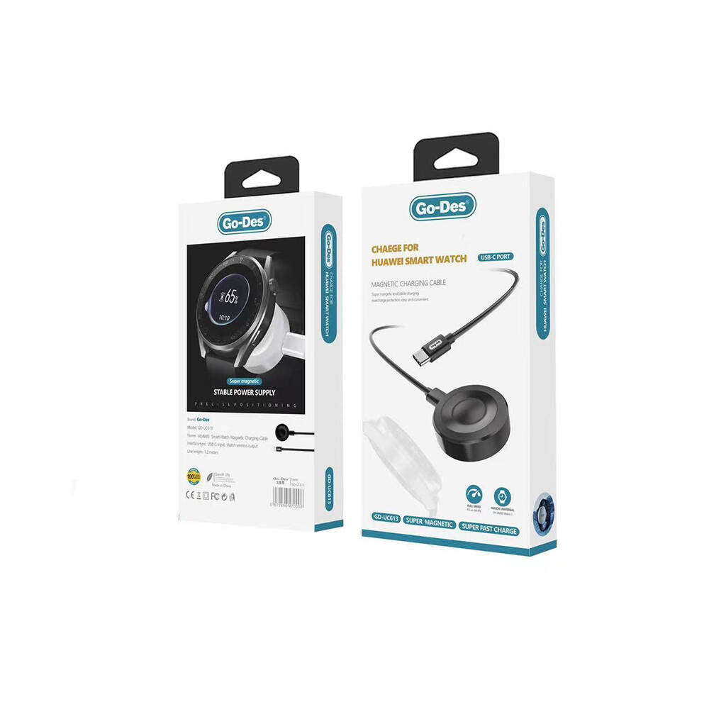 Go Des GD-UC613 Huawei Watch Akıllı Saat Magnetik Hızlı Şarj Wireless Şarj Aleti Siyah