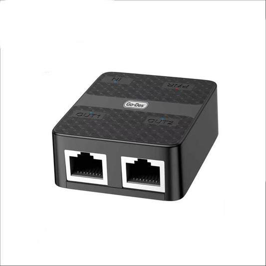 Go-Des GD-WPS012 2in1 Ethernet Çoğaltıcı 1000Mbps Siyah