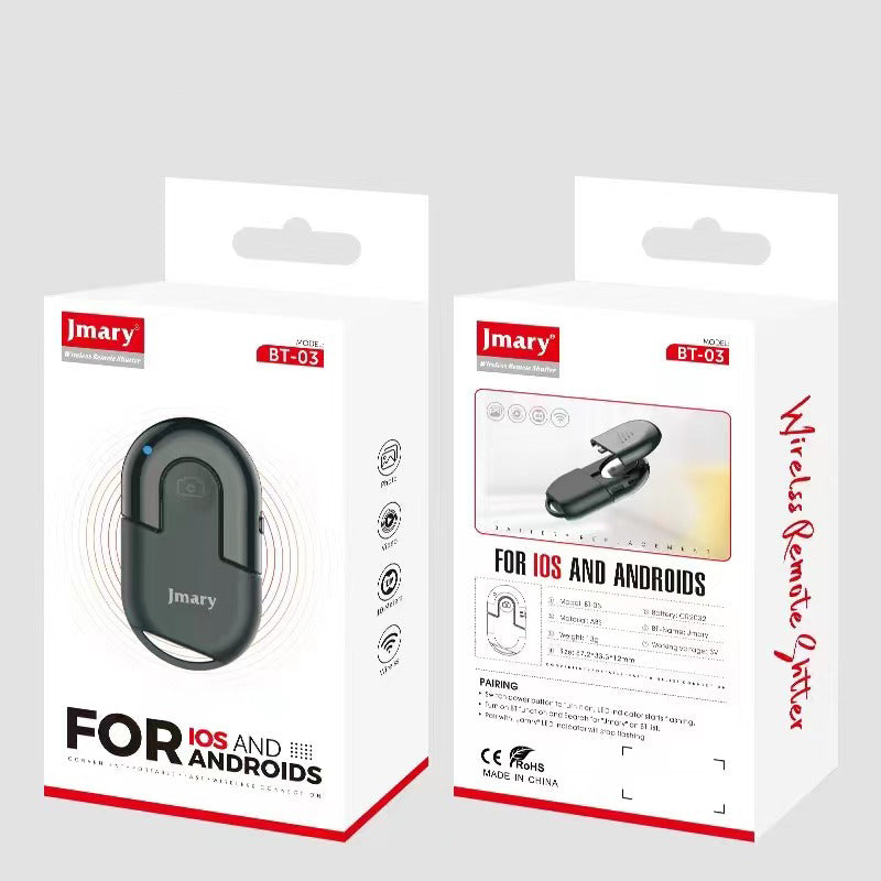 Jmary BT-03 Android ve iOS Uyumlu Bluetoothlu Fotoğraf Çekim Kumandası Siyah