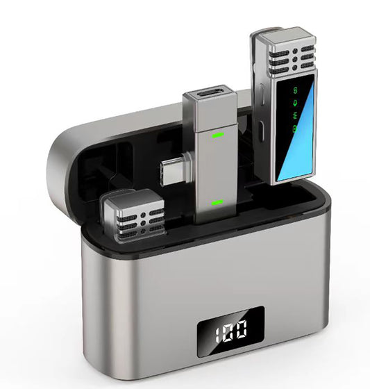 Jmary MW-15 Type-C Portlu Kablosuz Yaka Mikrofonu Gri