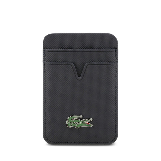 Lacoste Orjinal Lisanslı 2 Hazneli PU Pike Desenli İkonik Timsah Dokuma Logolu Magnetik Kartlık
