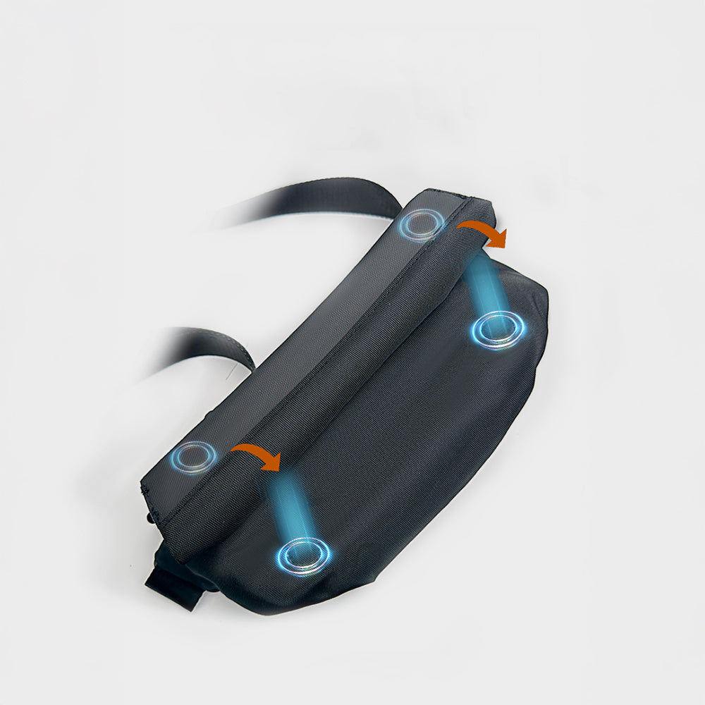 Lenyes LB573 Creator Serisi Su Geçirmez Polyester Kumaş Ayarlanabilir Askılı Bel Çantası Gri