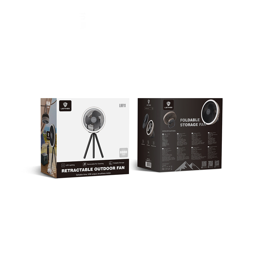 Lenyes LHF11 Led Işıklı 4 Kademeli Çok Fonksiyonlu Soğutucu Fan Beyaz