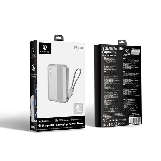 Lenyes PW1019D PD 45W Qi2 Teknolojili Type-C Kablolu Wireless Powerbank 25W 10000mAh