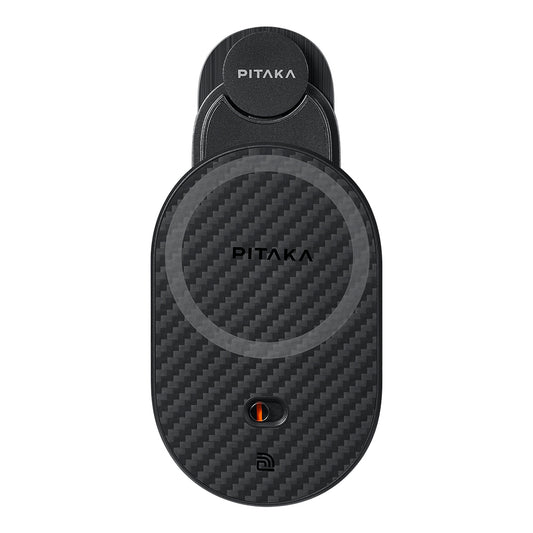 Pitaka MagEZ Pro 2 M-safe Şarj Özellikli Qi2 Tesla Model Y ve Model 3 Uyumlu Aramid Fiber Araç Telefon Tutucu Siyah