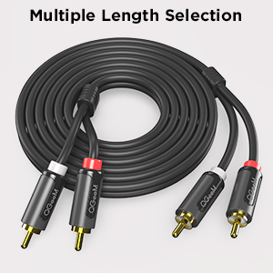 Qgeem QG-AU12 Dual RCA Aux Audio Kablo 3.05M Siyah