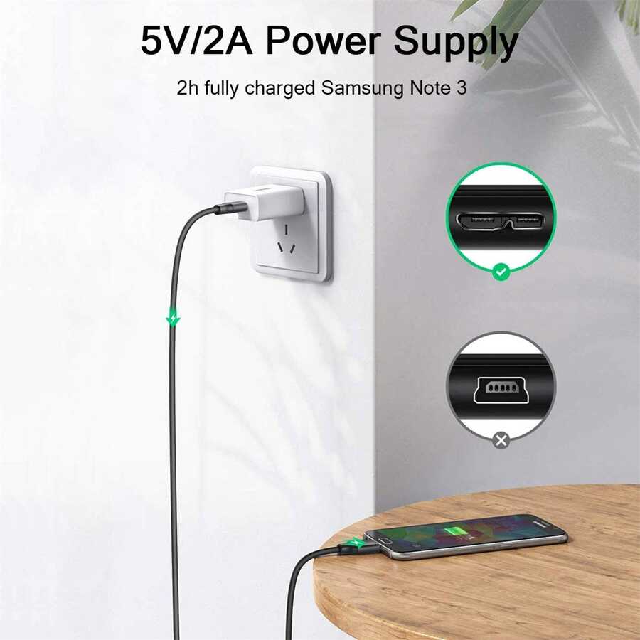 Qgeem QG-CVQ22 Usb To Micro Usb Kablo 1.83M Siyah