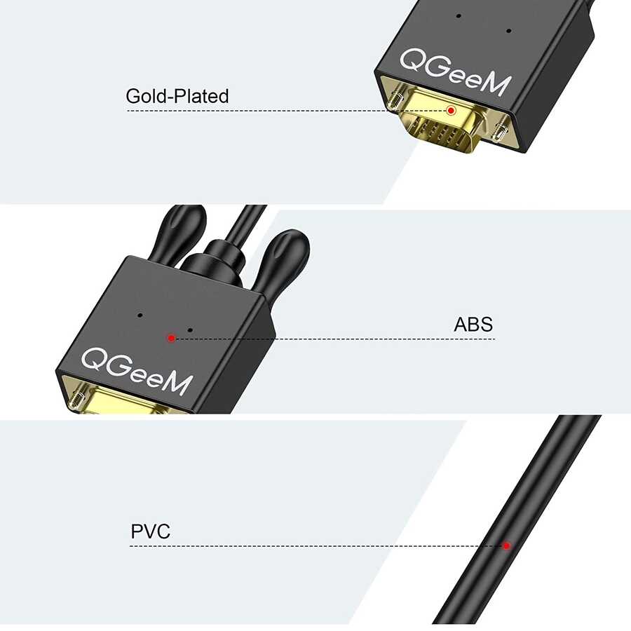 Qgeem QG-HD29 VGA To Mini Display Port Kablo Siyah