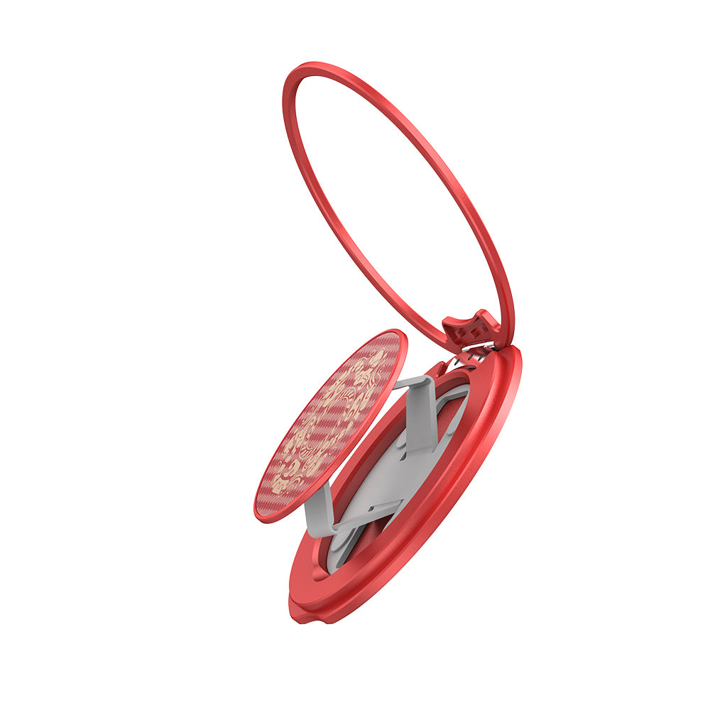 Raptic Defeme FreeFlow 360 Derece Dönebilen Karbon Fiber Tasarımlı Parmak Ring Stand Siyah-Gri