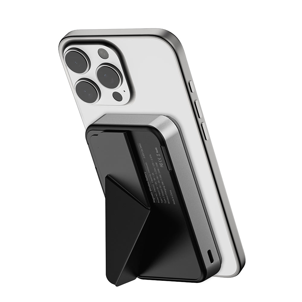 Raptic Trio Standlı Wireless ve PD Hızlı Şarj Özellikli Powerbank 15W 10.000mAh Siyah