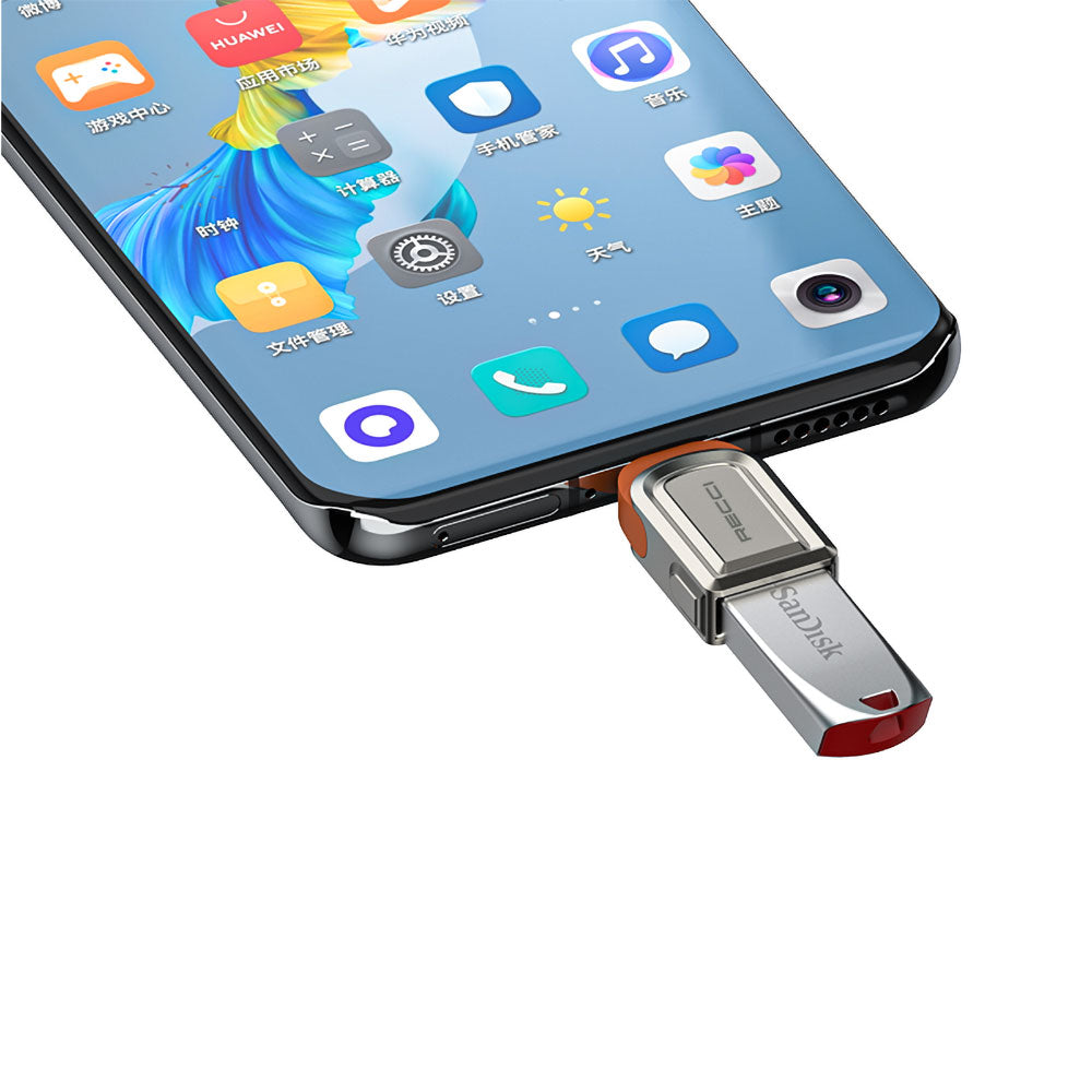 Recci RDS-A16C Ultra Hızlı Veri Aktarıcı Adaptör USB 3.0 to Type-C OTG Gri