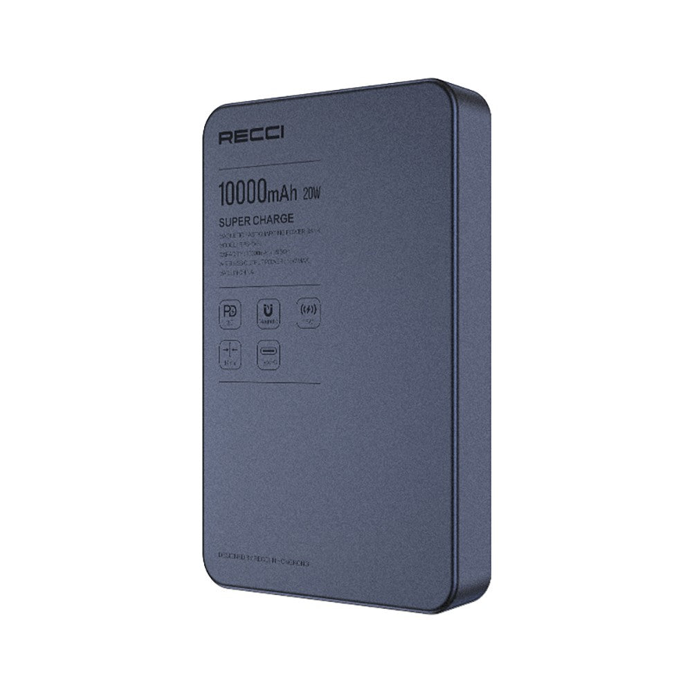 Recci RPB-W36 Ultra İnce PD 20W Hızlı Şarj Özellikli Wireless Powerbank 15W 10000mAh