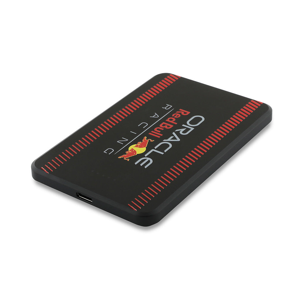 Redbull Orjinal Lisanslı M-safe Şarj Özellikli Dijital LED Göstergeli Kırmızı Şeritli Powerbank 5000mAh 15W Siyah