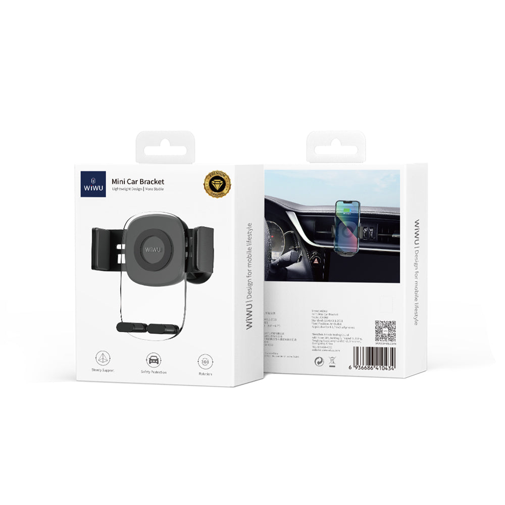 Wiwu CH008 Telefon Ağırlığı İle Çalışan Havalandırma Tasarım Araç Telefon Tutucu Siyah