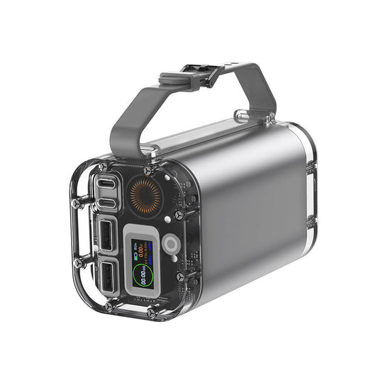 Wiwu P003 Dijital Ekranlı Fenerli SOS İşlevli Taşınabilir Powerbank 40000mAh 100W IP67 Gri