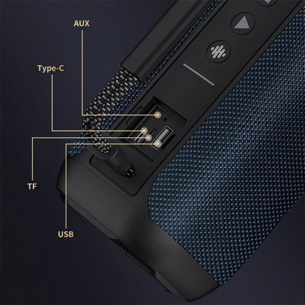 Wiwu P17 Çift Mikrofonlu Thunder Bluetooth Speaker Hoparlör TF Card/Flash Disk Suya Dayanıklı V5.3 Lacivert