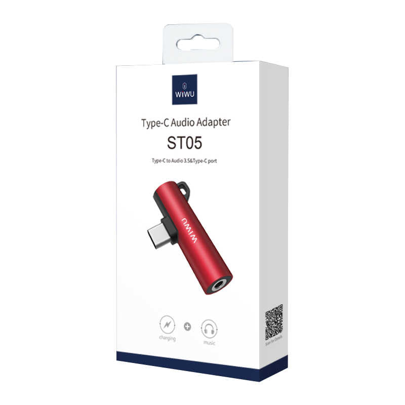 Wiwu ST05 Type-C Ses Adaptörü Kırmızı
