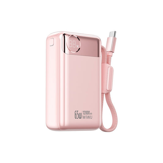 Wiwu T132 Power Plus Serisi Type-C Kablolu PD Powerbank 65W 12000mAh