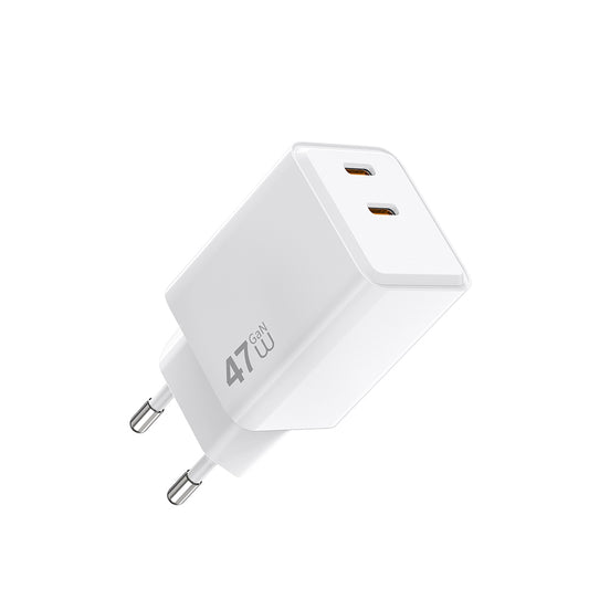 Wiwu Wi-G025 Cube Serisi Dual Type-C PD GaN Teknolojili Hızlı Şarj Başlığı 47W