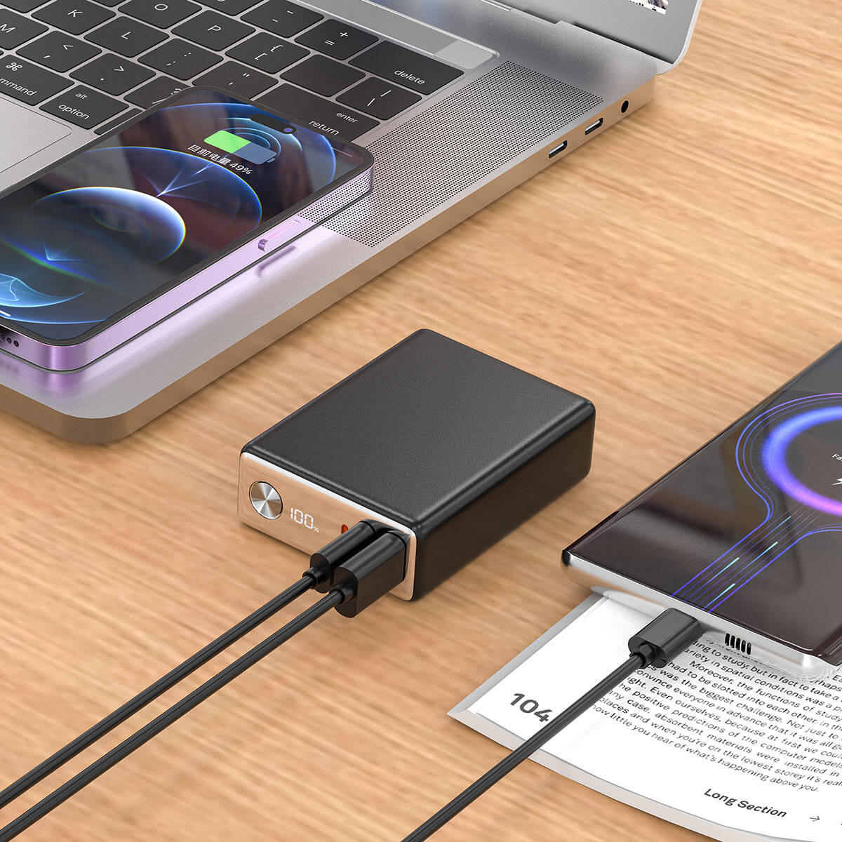 Wiwu Wi-P005 Rock LED Ekranlı Taşınabilir Powerbank PD 20W 10000mAh Beyaz