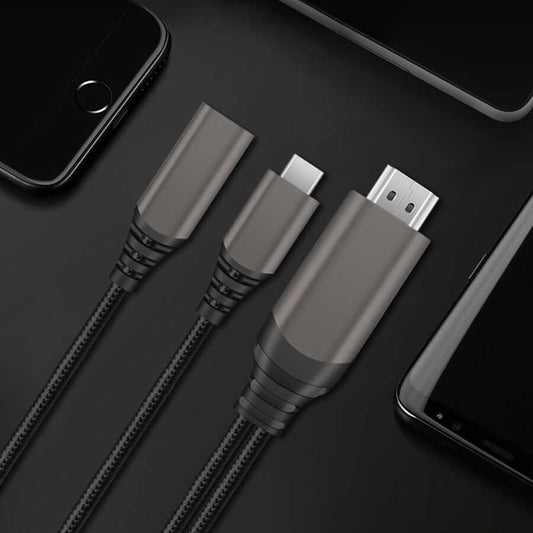 Wiwu X10 Type-C to HDMI Kablo Gri