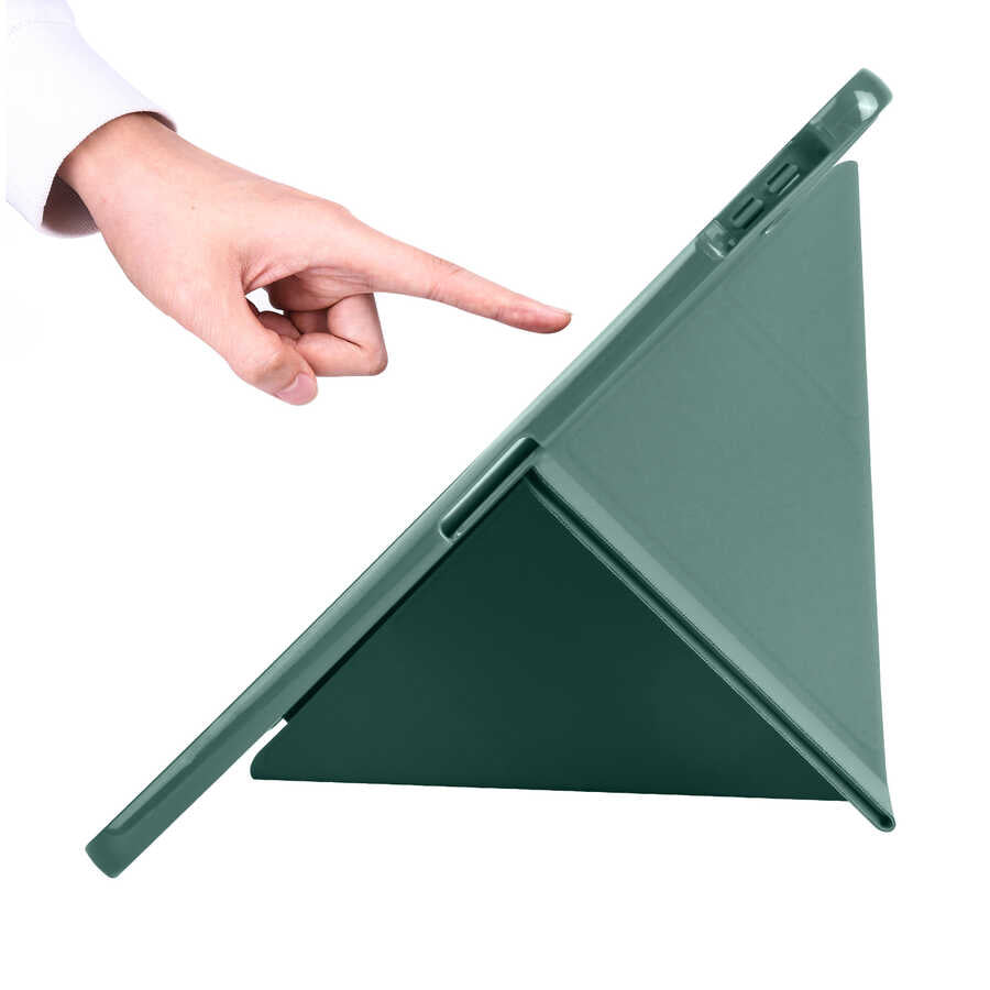 Xiaomi Mi Pad 5 Kılıf Zore Tri Folding Kalem Bölmeli Standlı Kılıf Siyah
