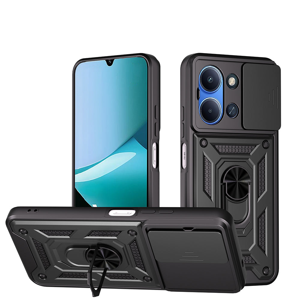 Xiaomi Redmi 15C Kılıf Magnetik Standlı Kamera Korumalı Zore Sürgülü Vega Kapak