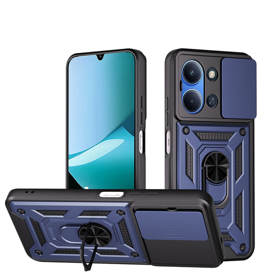 Xiaomi Redmi 15C Kılıf Magnetik Standlı Kamera Korumalı Zore Sürgülü Vega Kapak