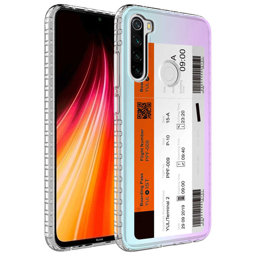 Xiaomi Redmi Note 8 Kılıf Airbag Kenarlı Renkli Desenli Silikon Zore Elegans Kapak