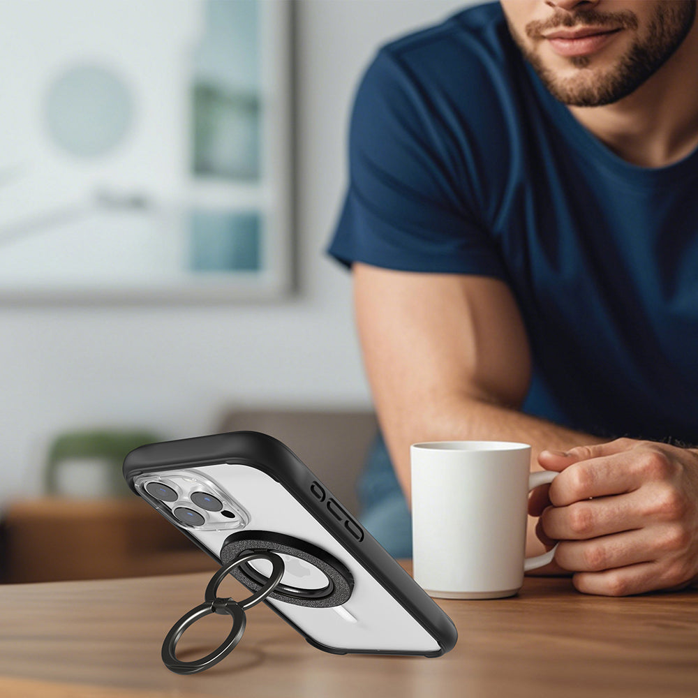 Youngkit Magnetik 360 Derece Dönebilen Double Ring Serisi Parmak Ring Stand Turuncu