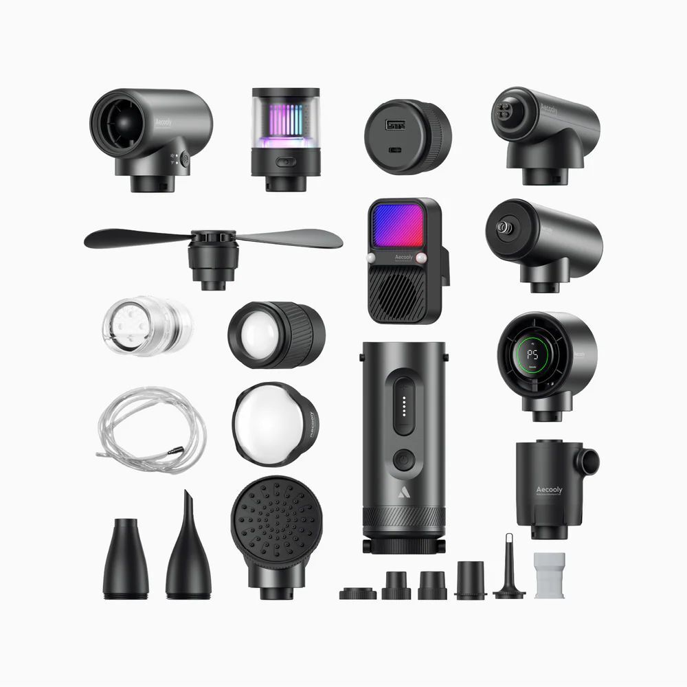 Aecooly OK01 11 in 1 Modüler Kamp Seti Fener Kompresör Powerbank Alarm Modu vb.