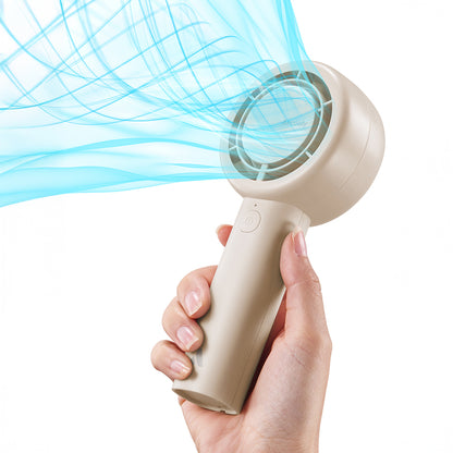 Aecooly PB01 İç Spiralli Çift Halka Hava Akışı Teknolojili 5 Kademeli Portatif Soğutucu El Fanı Bej