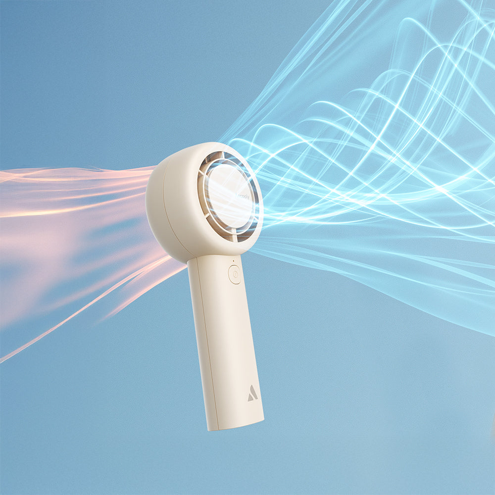 Aecooly PB01 İç Spiralli Çift Halka Hava Akışı Teknolojili 5 Kademeli Portatif Soğutucu El Fanı Pembe