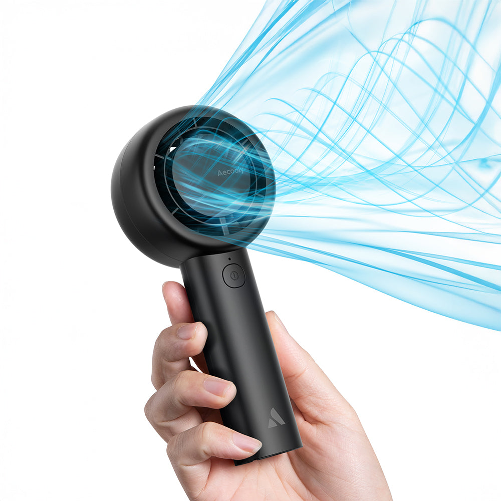 Aecooly PB01 İç Spiralli Çift Halka Hava Akışı Teknolojili 5 Kademeli Portatif Soğutucu El Fanı Bej
