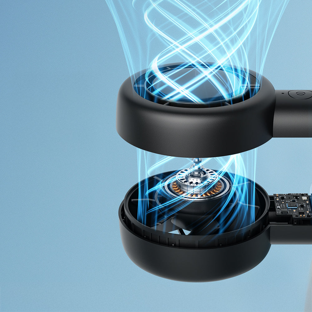 Aecooly PB01 İç Spiralli Çift Halka Hava Akışı Teknolojili 5 Kademeli Portatif Soğutucu El Fanı Pembe