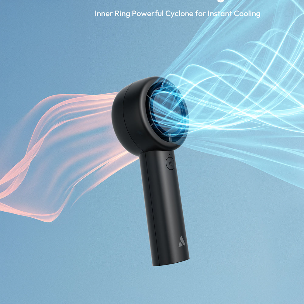 Aecooly PB01 İç Spiralli Çift Halka Hava Akışı Teknolojili 5 Kademeli Portatif Soğutucu El Fanı Pembe