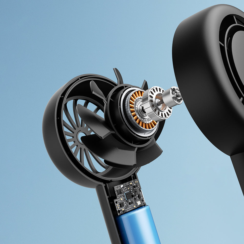 Aecooly PB01 İç Spiralli Çift Halka Hava Akışı Teknolojili 5 Kademeli Portatif Soğutucu El Fanı Pembe