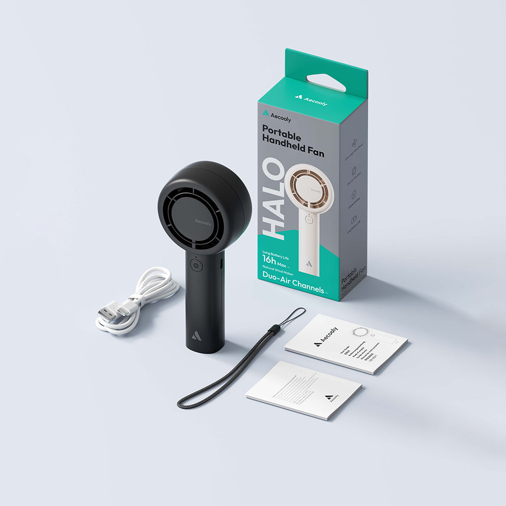 Aecooly PB01 İç Spiralli Çift Halka Hava Akışı Teknolojili 5 Kademeli Portatif Soğutucu El Fanı Pembe