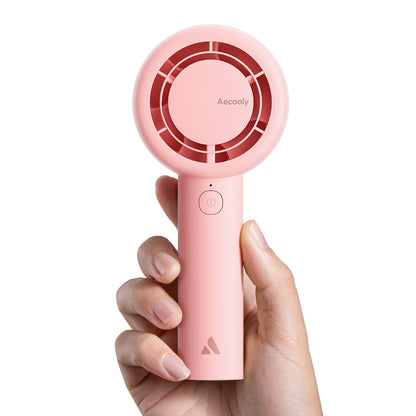 Aecooly PB01 İç Spiralli Çift Halka Hava Akışı Teknolojili 5 Kademeli Portatif Soğutucu El Fanı Pembe