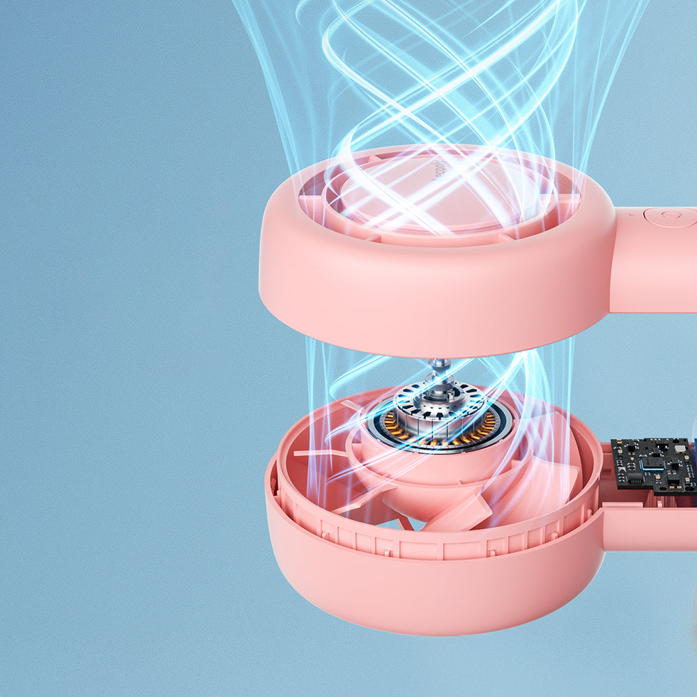 Aecooly PB01 İç Spiralli Çift Halka Hava Akışı Teknolojili 5 Kademeli Portatif Soğutucu El Fanı Siyah